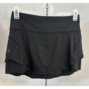Athleta Sz S Black Skort Stealth Trucool Athletic Ruffle Tennis Pickleball